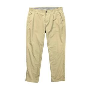Under Armour Pants Mens 38 Khaki Flat Front Lightweight Performance Golf Trouser